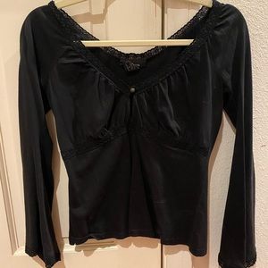 Vintage Express Black Lace Detail Top